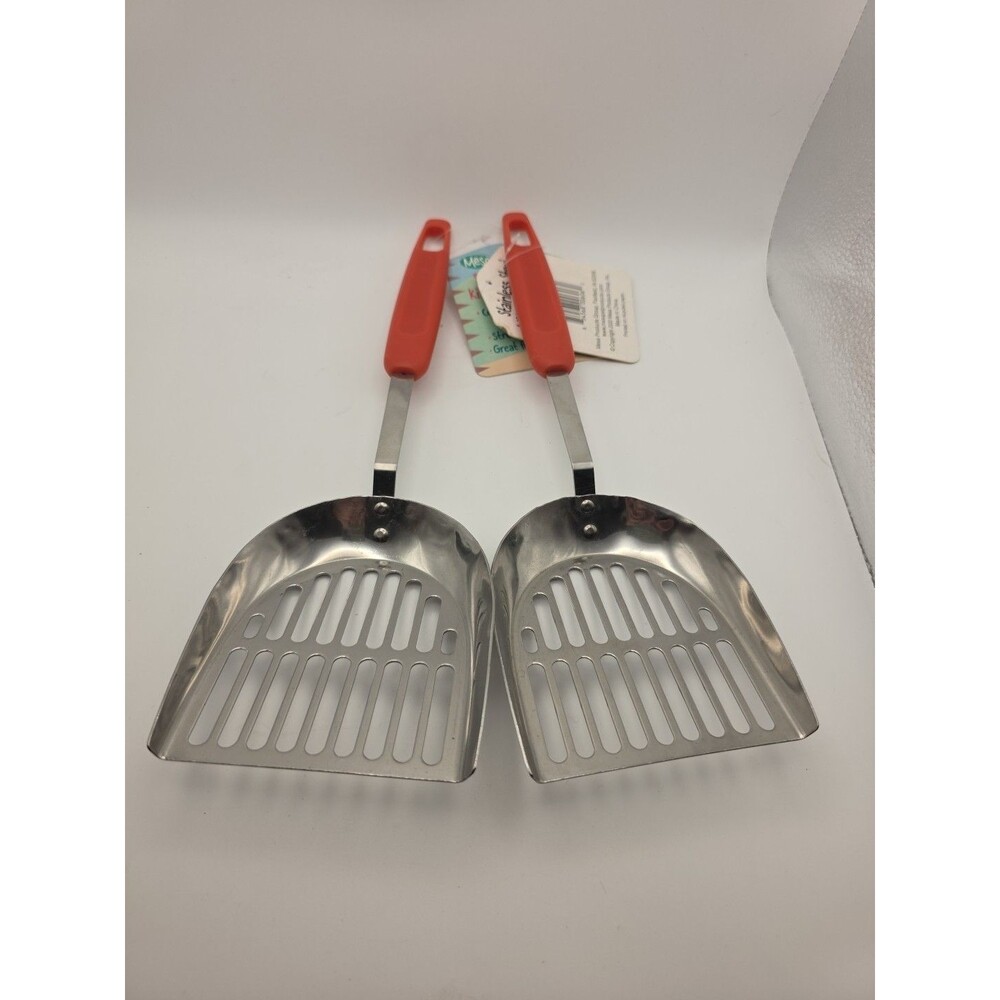 Stainless steel kitty litter scoop 2pk